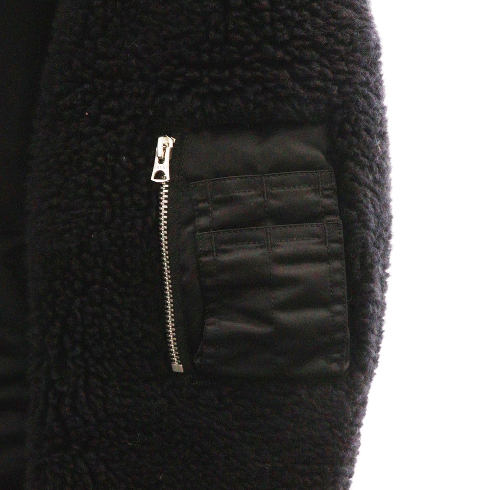 Sacai(サカイ) 23AW Faux Shearling Nylon Twill Blouson ドッキング フライト ボア ナイロンジャケット ブラック 23-03220M