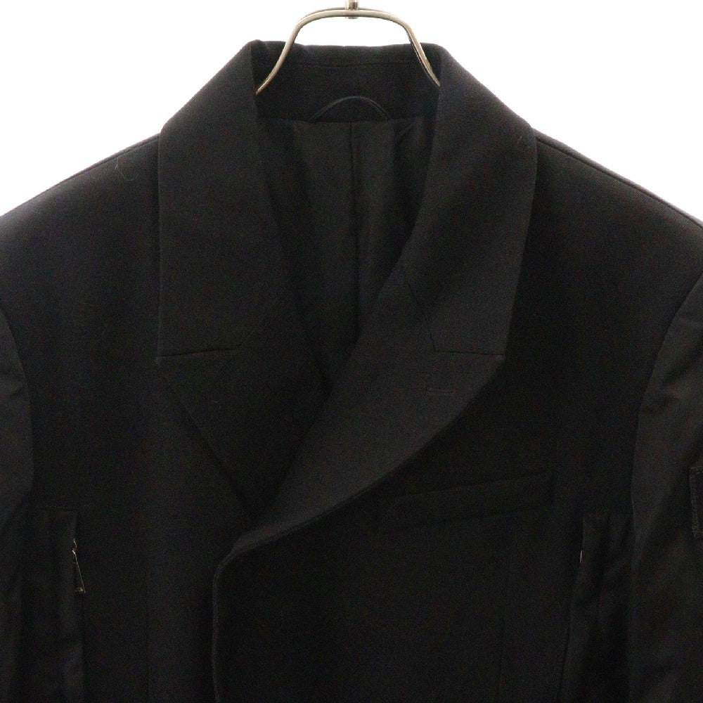 DIOR(ディオール) 21AW×sacai ドッキングダブルブレストジャケット ウールツイル Double Brest Jacket Wool Twill サカイ ブラック 213C430A5180