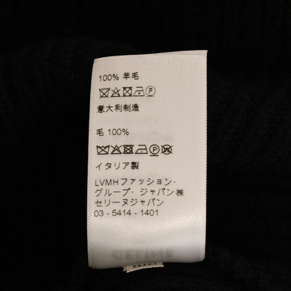 CELINE(セリーヌ) 22SS ARTIST BAJA JACQUARD RIBBED WOOL HOODIE バハ ジャカード リブ ウール オーバーサイズ ニット パーカー ブラック 2A53W489Q