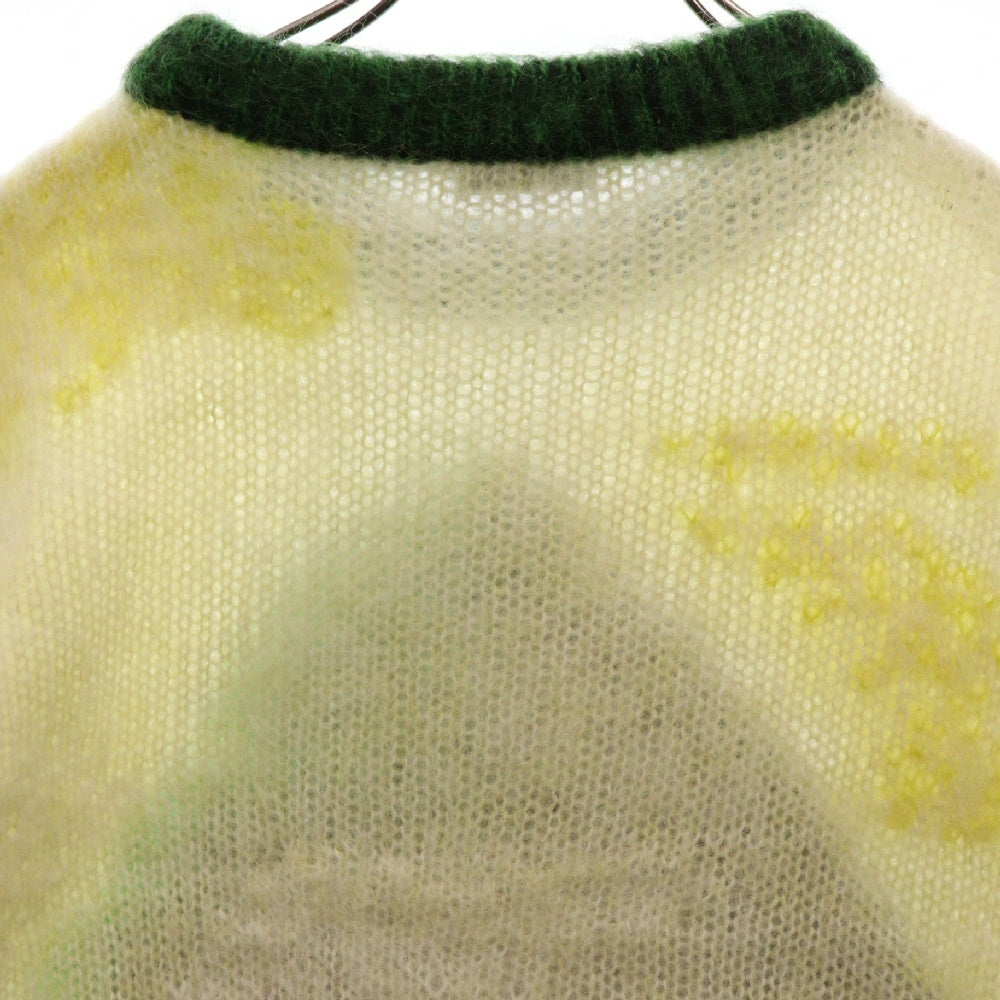 DIOR(ディオール) 21AW×PETER DOIG モヘヤ混ニット 長袖セーター ホワイト/グリーン 143M645CT273
