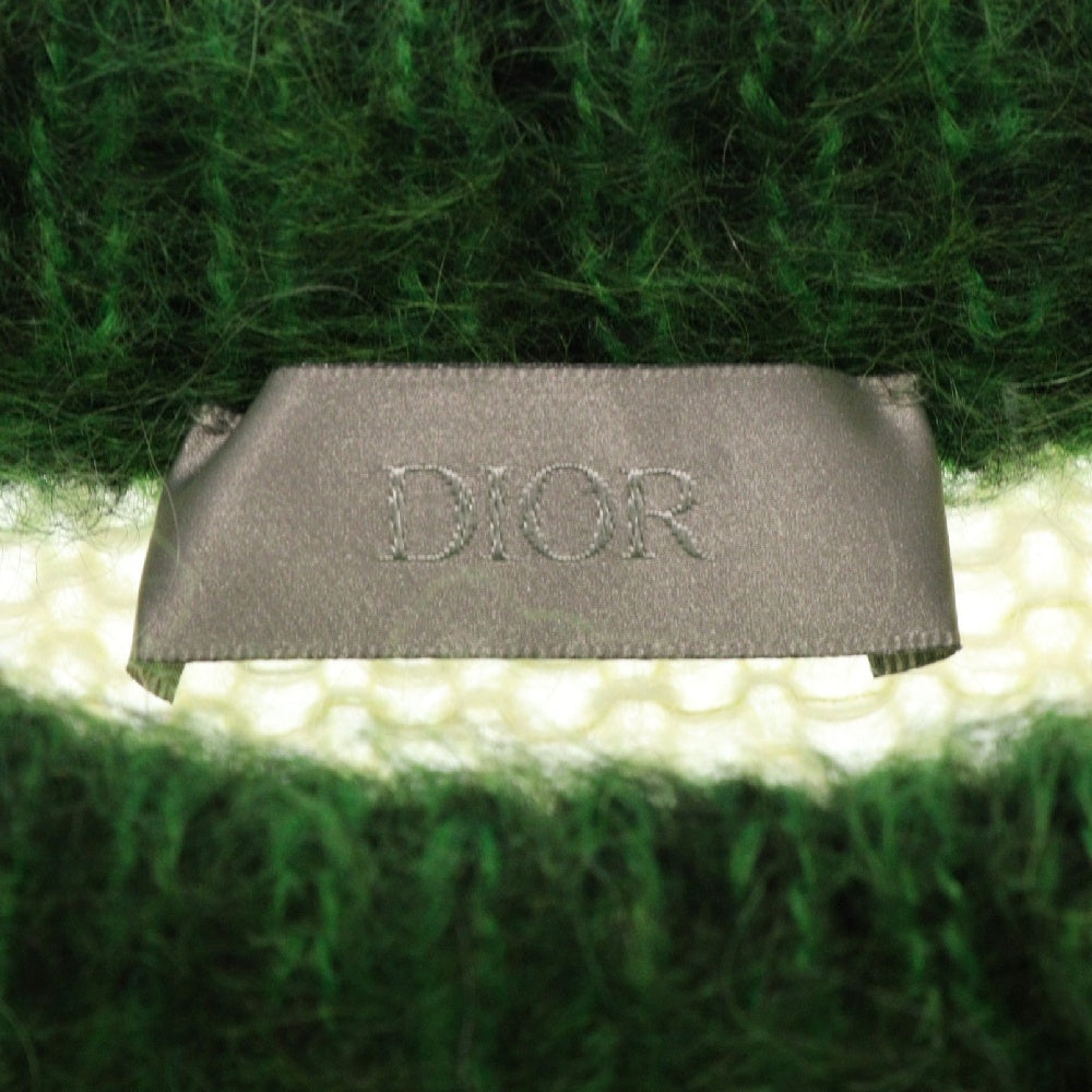DIOR(ディオール) 21AW×PETER DOIG モヘヤ混ニット 長袖セーター ホワイト/グリーン 143M645CT273