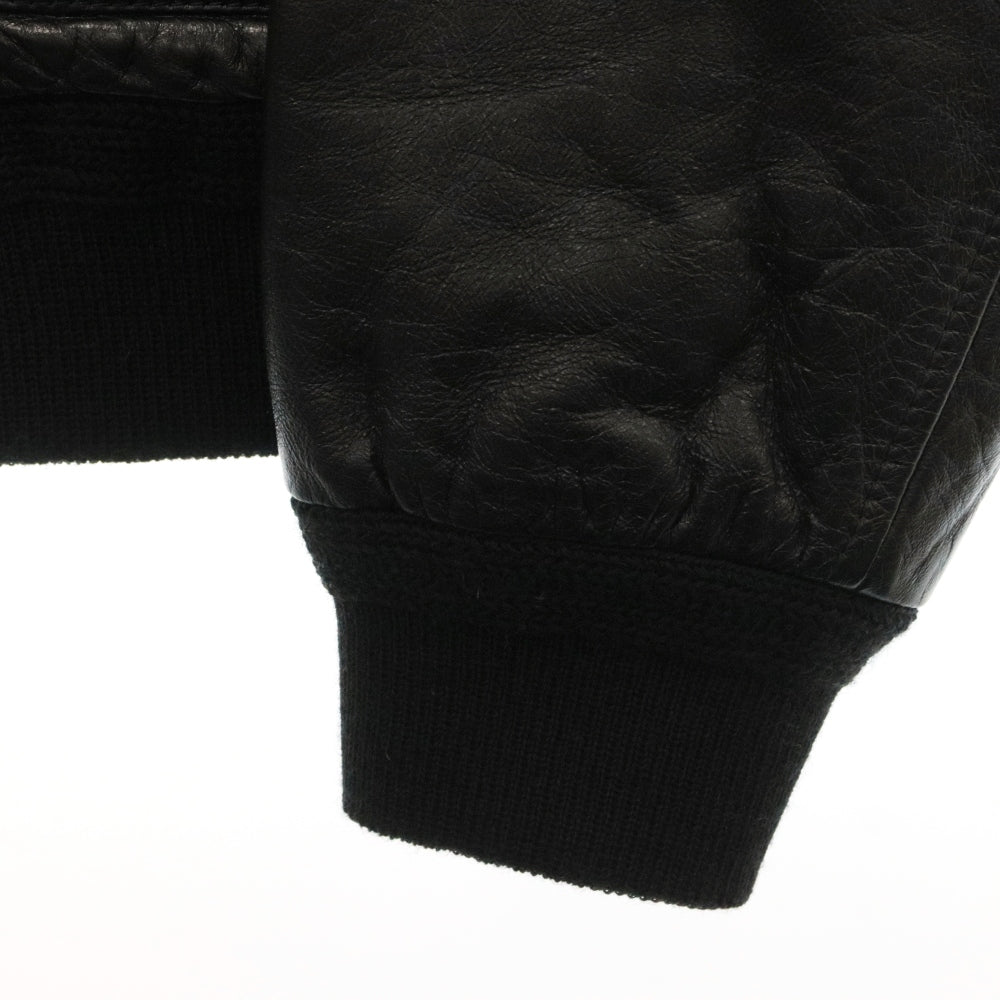 CELINE(セリーヌ) 20AW ラムスキンアビエーター ボアレザーフライトジャケット ブラック