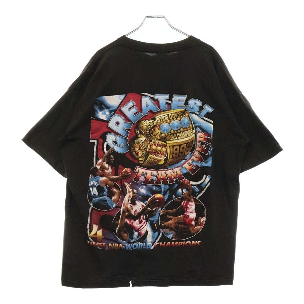 VINTAGE(ヴィンテージ) 90s VINTAGE NBA CHICAGO BULLS 4 TIMES WORLD CHAMPION GREATEST TEAM EVER ヴィンテージ シカゴブルズ ワールドチャンピオン 両面プリント 半袖Tシャツ