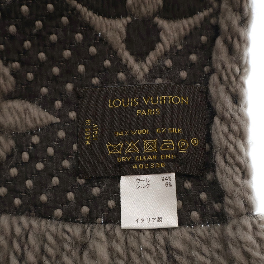 LOUIS VUITTON(ルイヴィトン) エシャルプロゴマニア マフラー ウール/シルク グレージュ 402336