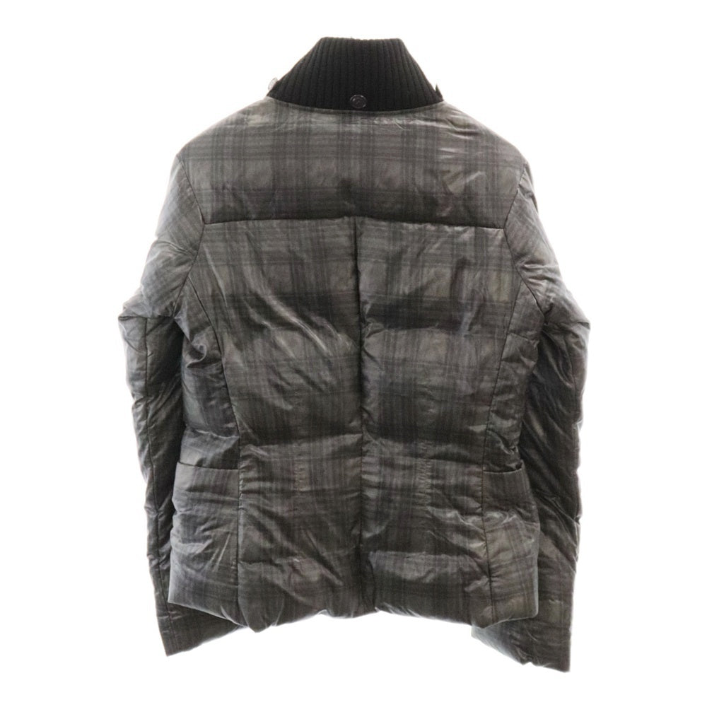 Y-3(ワイスリー) カラーニット チェック ナイロンダウンジャケット ブラック A3H001 レディース