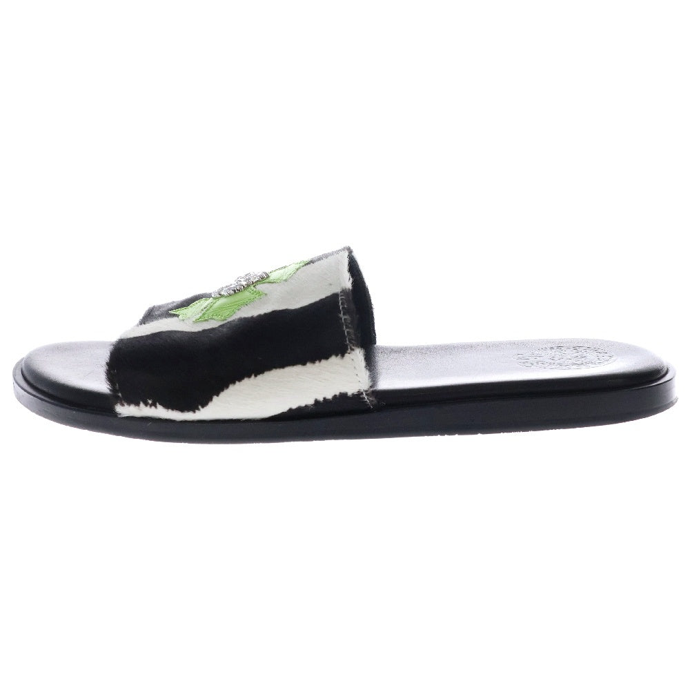 CHROME HEARTS(クロムハーツ) CH SLIDE LEATHER SANDALS FILIGREE PLUS スライドレザーサンダル フィリグリープラス CHプラス ハラコ ゼブラ ストライプ レザーパッチ