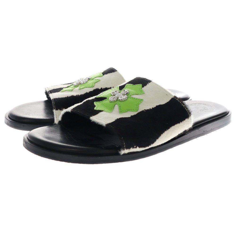 CHROME HEARTS(クロムハーツ) CH SLIDE LEATHER SANDALS FILIGREE PLUS スライドレザーサンダル フィリグリープラス CHプラス ハラコ ゼブラ ストライプ レザーパッチ