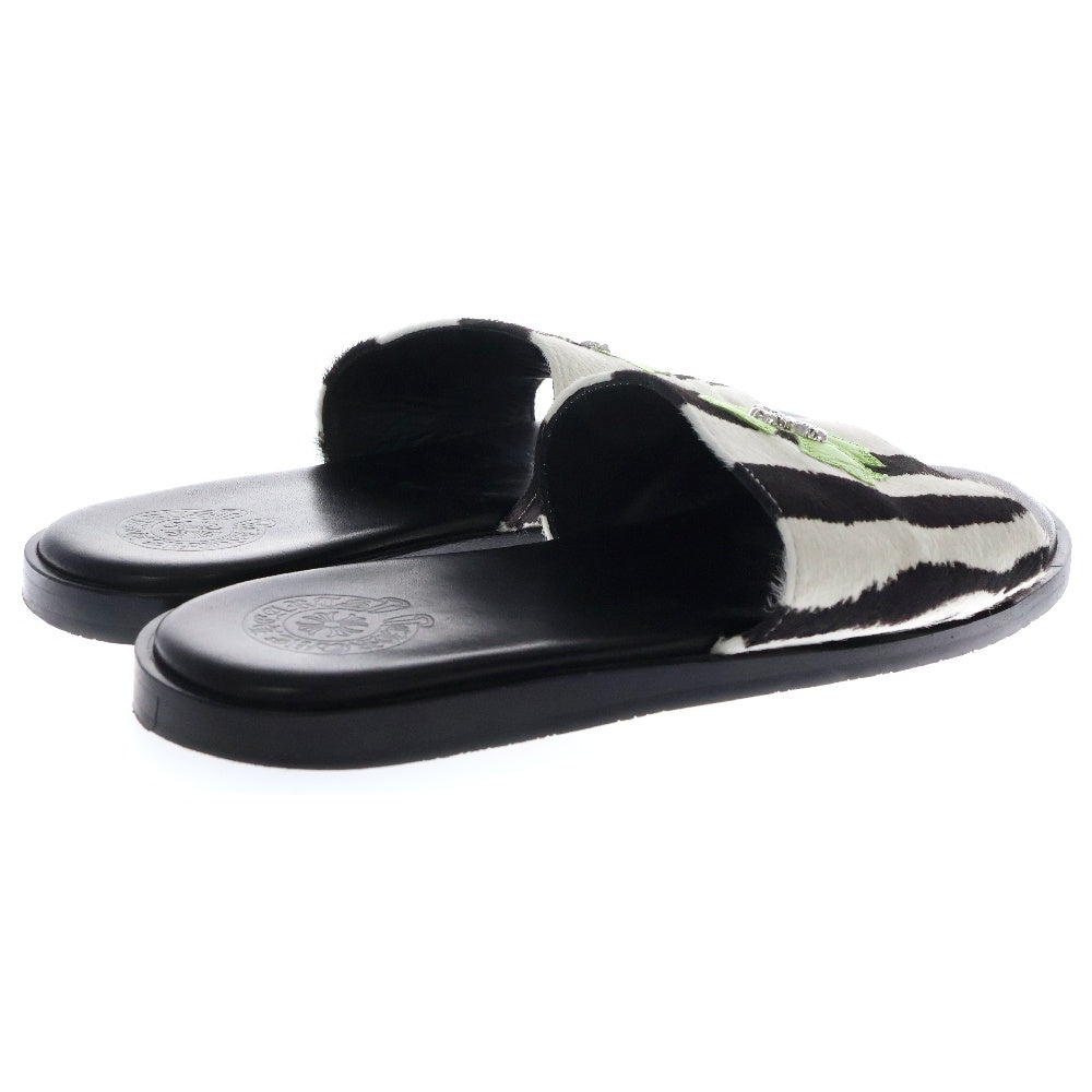 CHROME HEARTS(クロムハーツ) CH SLIDE LEATHER SANDALS FILIGREE PLUS スライドレザーサンダル フィリグリープラス CHプラス ハラコ ゼブラ ストライプ レザーパッチ