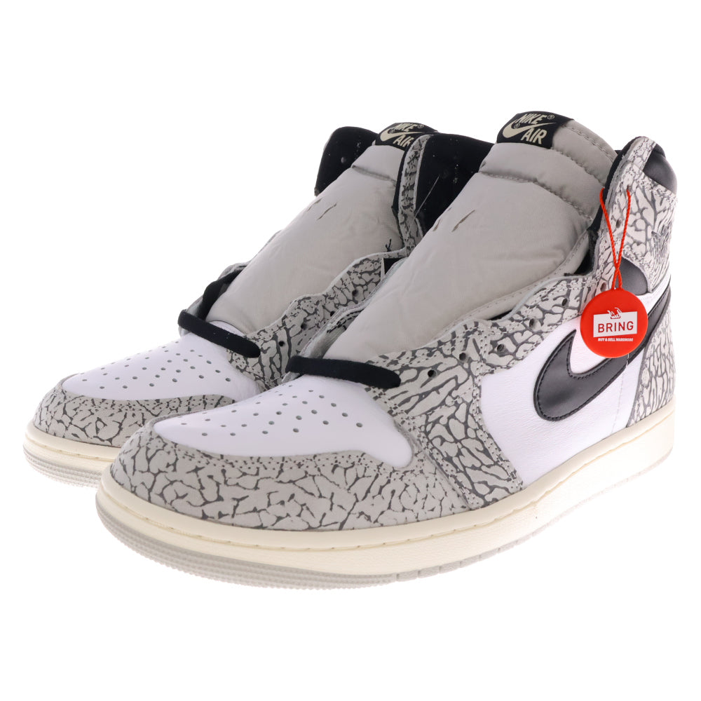 NIKE(ナイキ) AIR JORDAN 1 HIGH OG WHITE CEMENT エアジョーダン1 ホワイトセメント ハイカットスニーカー ホワイト/ブラック US12/30cm DZ5485-052