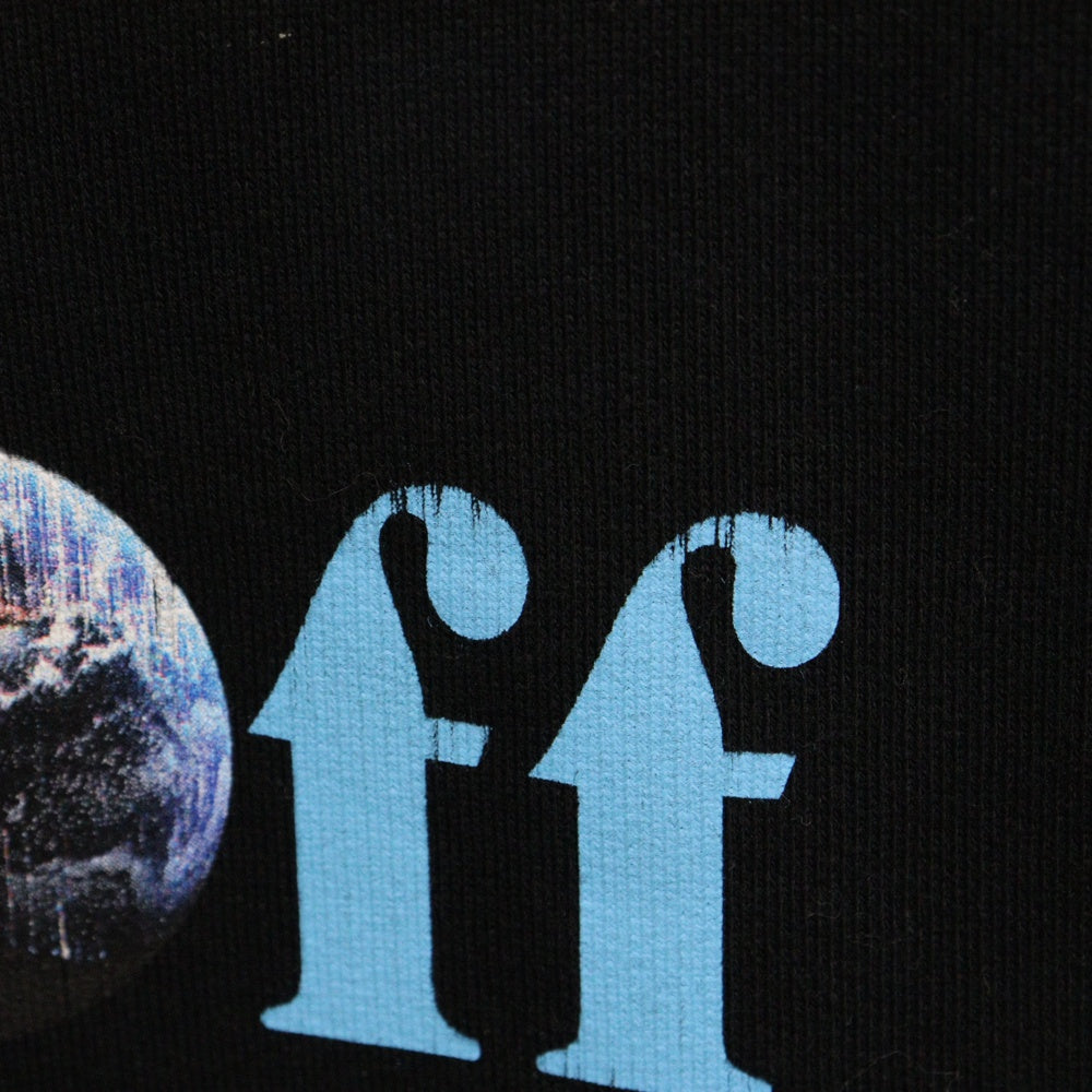 OFF-WHITE(オフホワイト) 17AW ×KITH JUST GLOBAL HOODIE キス ジャストグローバル プリント スウェット プルオーバーパーカー ブラック OMBB009F17003212