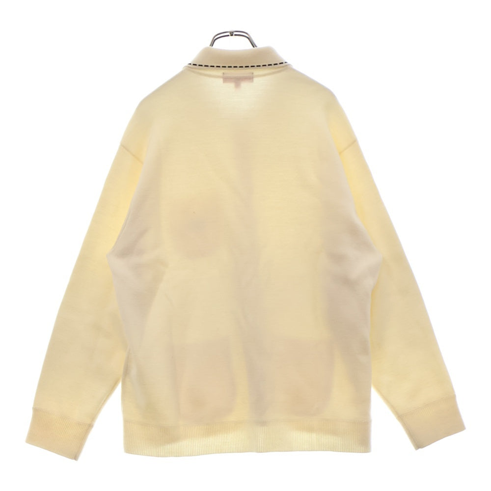 SUPREME(シュプリーム) 22AW Contrast Stitch Button Up コントラスト ステッチ ボタン アップ ロゴ刺繍カーディガン 襟付きニットシャツ アイボリー