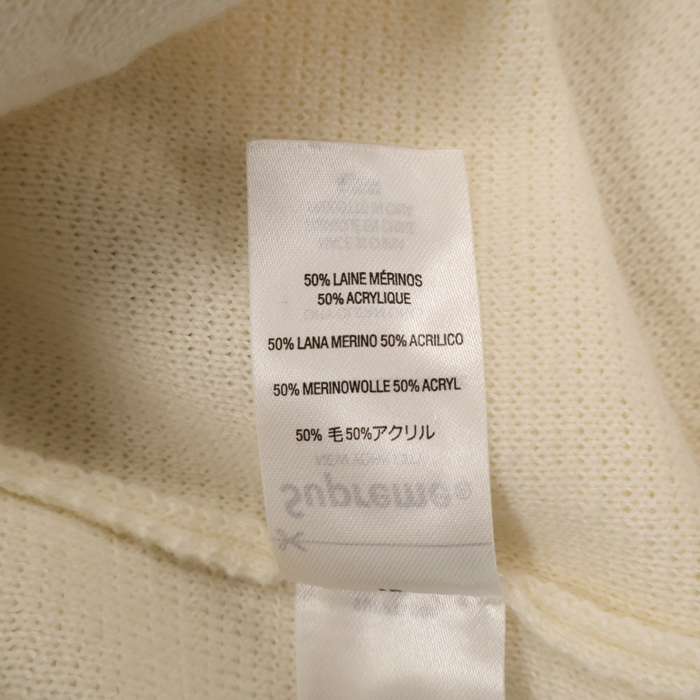SUPREME(シュプリーム) 22AW Contrast Stitch Button Up コントラスト ステッチ ボタン アップ ロゴ刺繍カーディガン 襟付きニットシャツ アイボリー