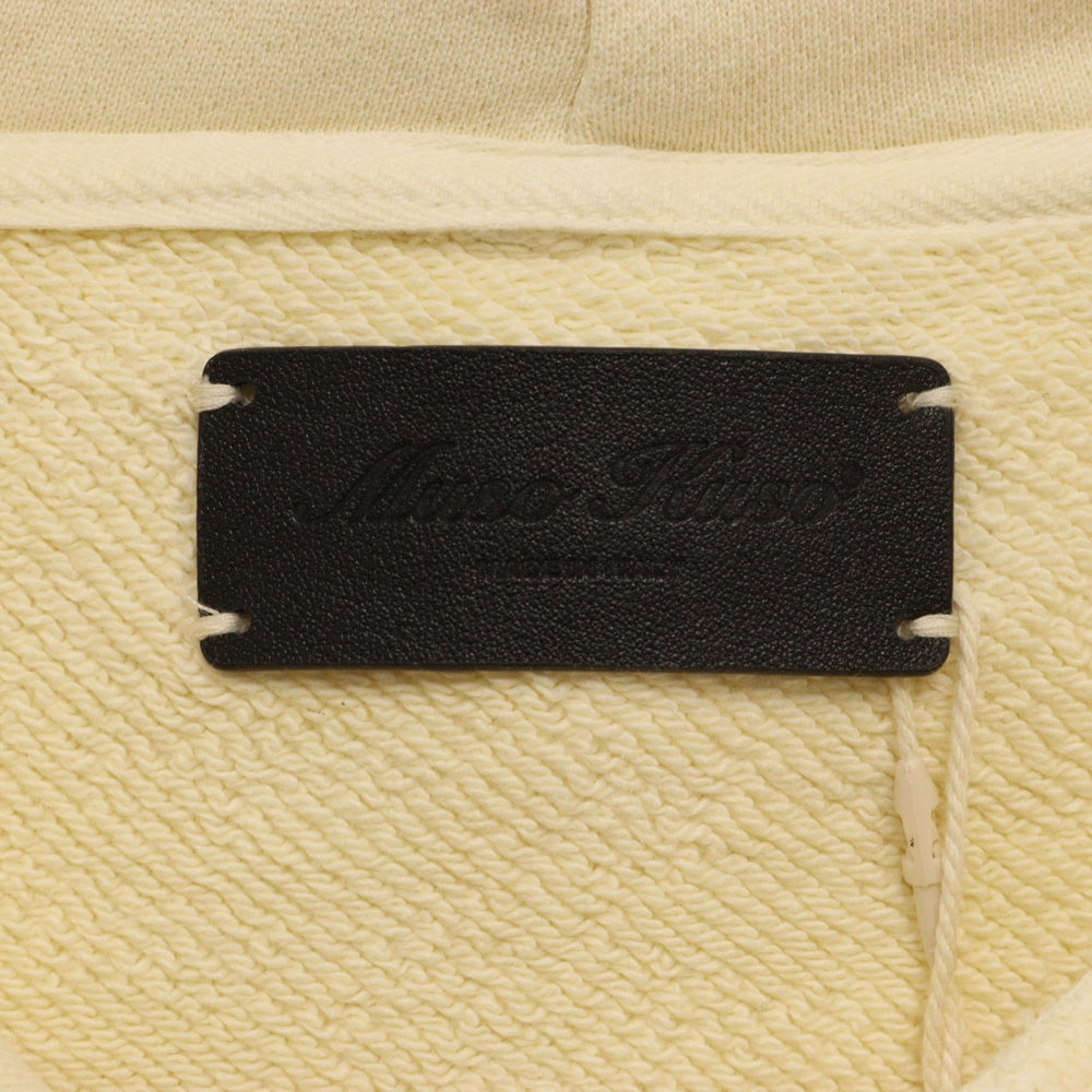 MUSO KUSO(ムソクソ) 24SS COLONNE HOODIE / BEI RED カレッジロゴプリントコットンプルオーバーパーカー アイボリー/レッド FW-232/7BE