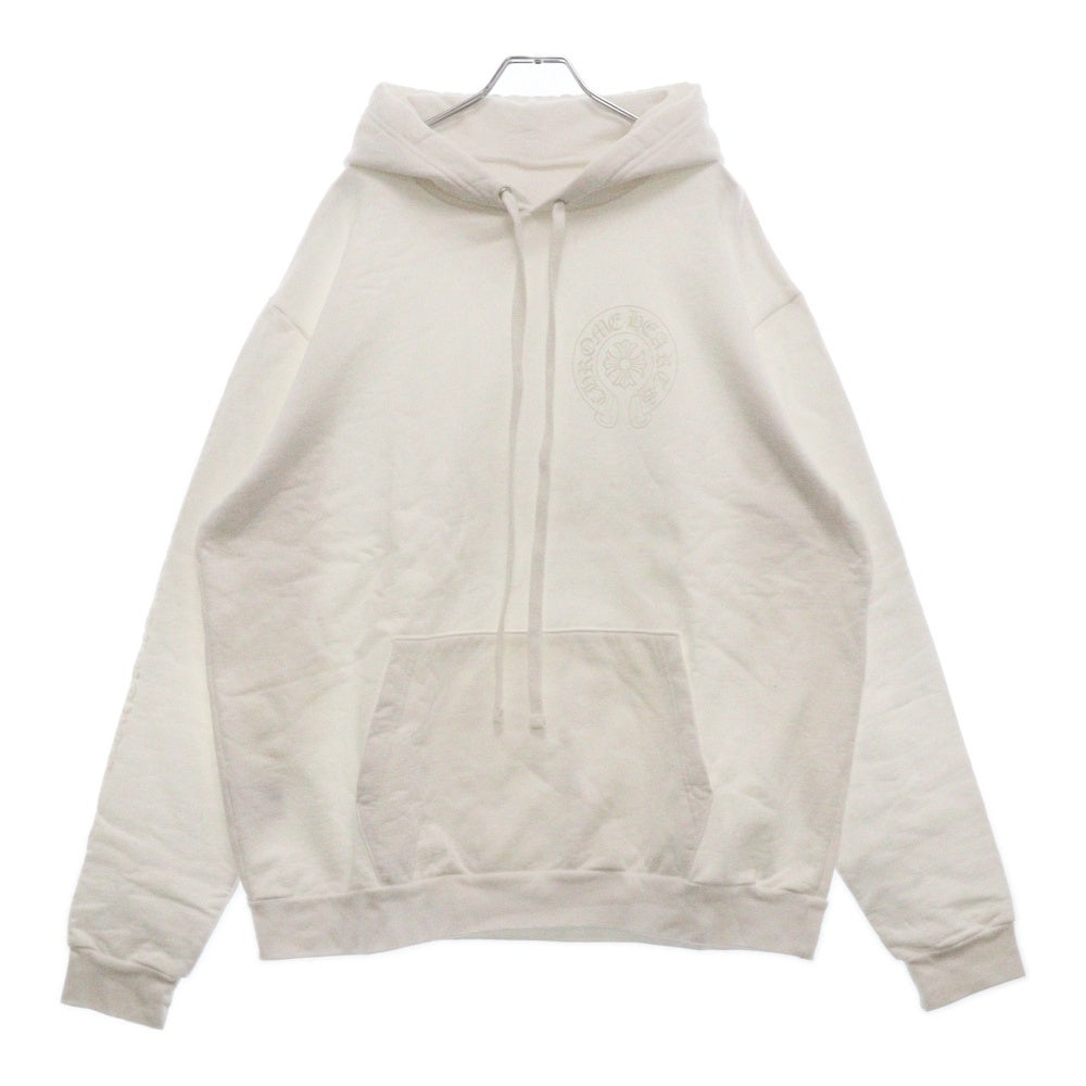 CHROME HEARTS(クロムハーツ) WWW.CHROMEHEARTS.COM HOODIE オンライン限定ホースシューバックプリントプルオーバーパーカー ホワイト