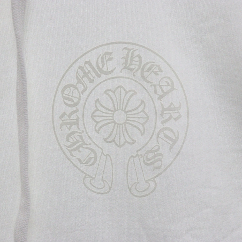 CHROME HEARTS(クロムハーツ) WWW.CHROMEHEARTS.COM HOODIE オンライン限定ホースシューバックプリントプルオーバーパーカー ホワイト