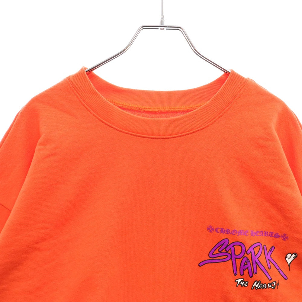 CHROME HEARTS(クロムハーツ) ×MATTY BOY SPARK THE HEART SWTSHRT マッティボーイ プロスパーク ザ ハート プリント クルーネックスウェットトレーナー レッド