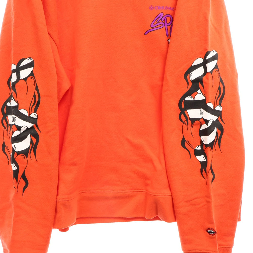 CHROME HEARTS(クロムハーツ) ×MATTY BOY SPARK THE HEART SWTSHRT マッティボーイ プロスパーク ザ ハート プリント クルーネックスウェットトレーナー レッド