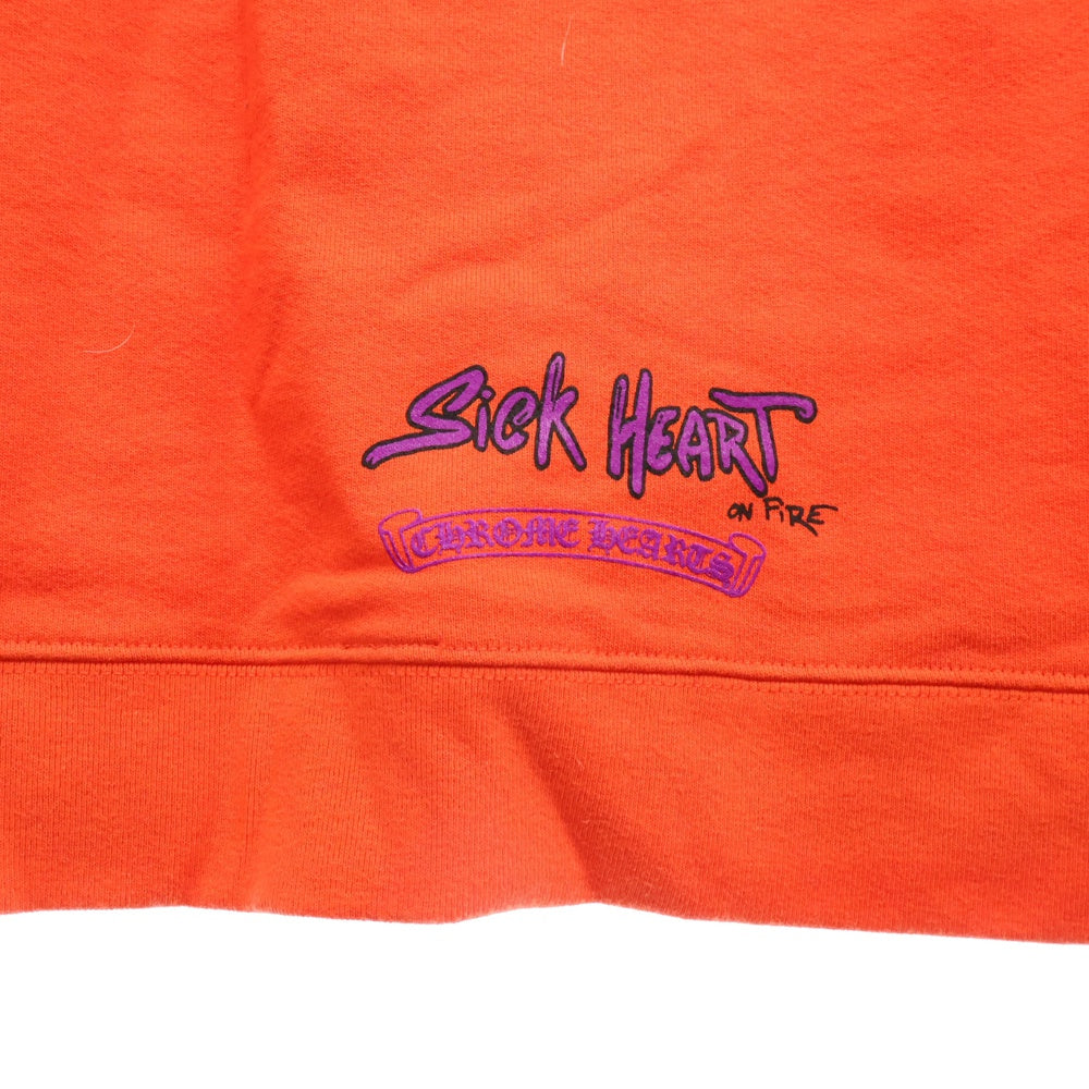 CHROME HEARTS(クロムハーツ) ×MATTY BOY SPARK THE HEART SWTSHRT マッティボーイ プロスパーク ザ ハート プリント クルーネックスウェットトレーナー レッド