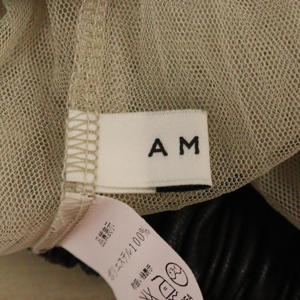 AMERI(アメリ) プリーツ チュール フレア ロングスカート ベージュ レディース