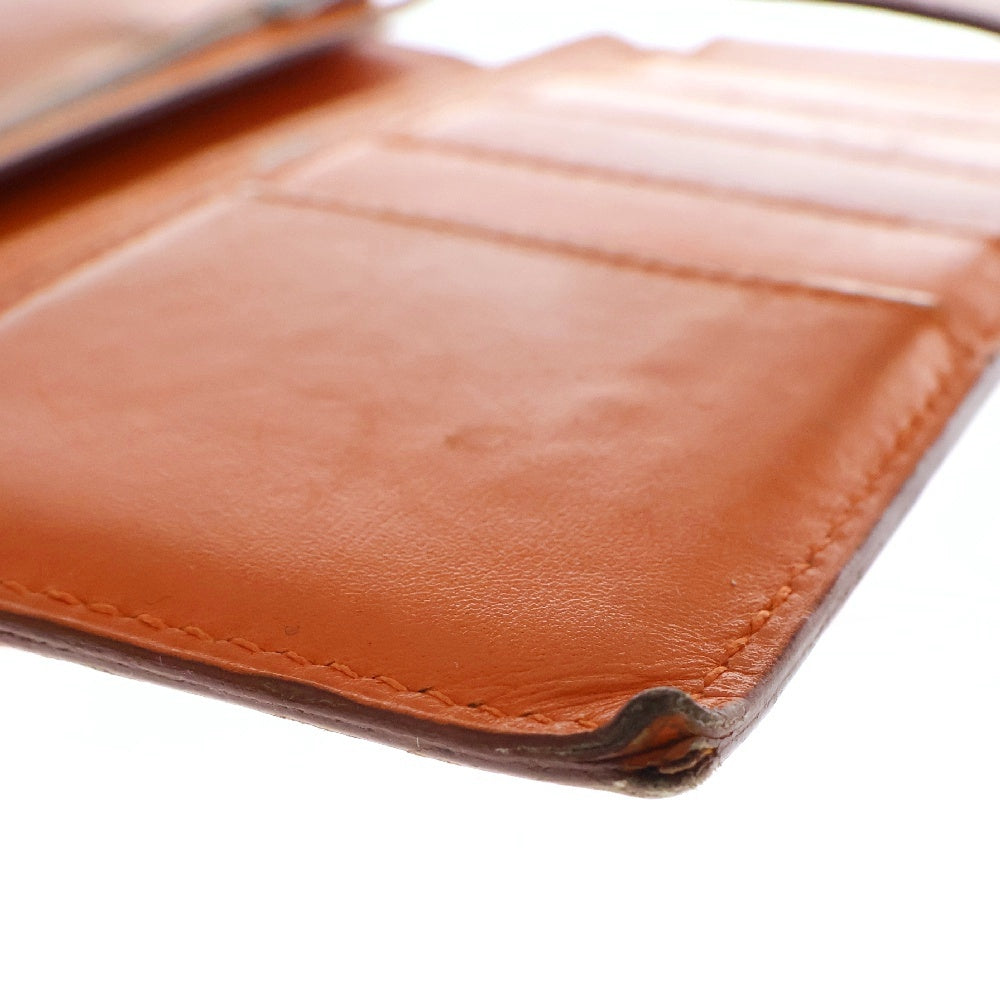 HERMES(エルメス) ベアンスフレ ボックスカーフ ロングウォレット 二つ折り長財布 オレンジ □F刻印 シルバー金具