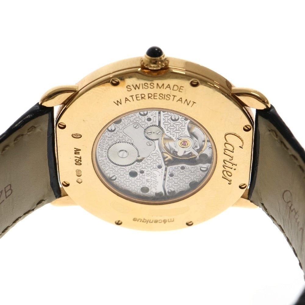 Cartier(カルティエ) ロンド ルイ カルティエ LM ホワイト文字盤 K18YG アリゲーター 腕時計 W6800251