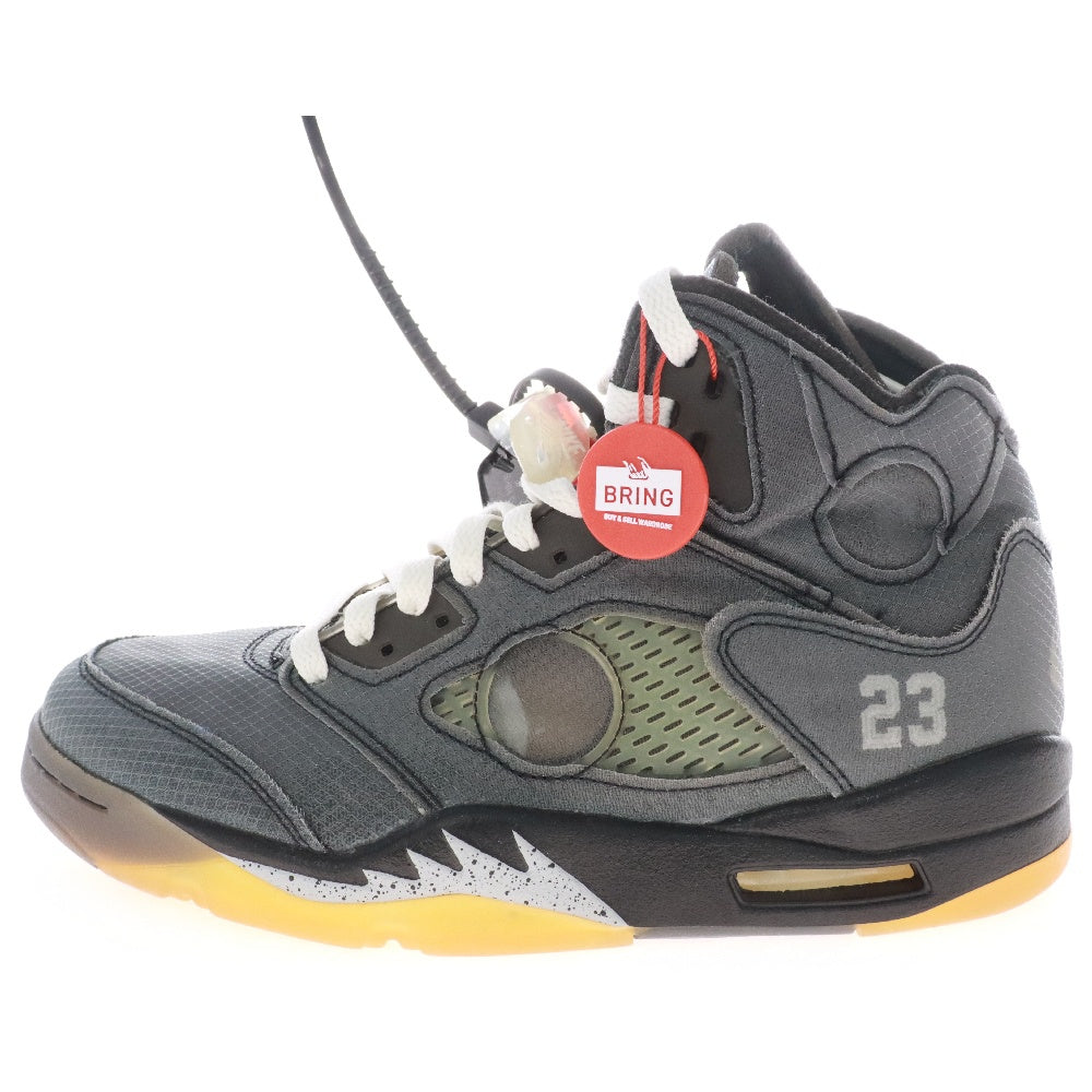 NIKE(ナイキ) ×OFF-WHITE AIR JORDAN 5 RETRO SP オフホワイト エアジョーダン5 レトロ ハイカットスニーカー ブラック US8/26cm CT8480-001