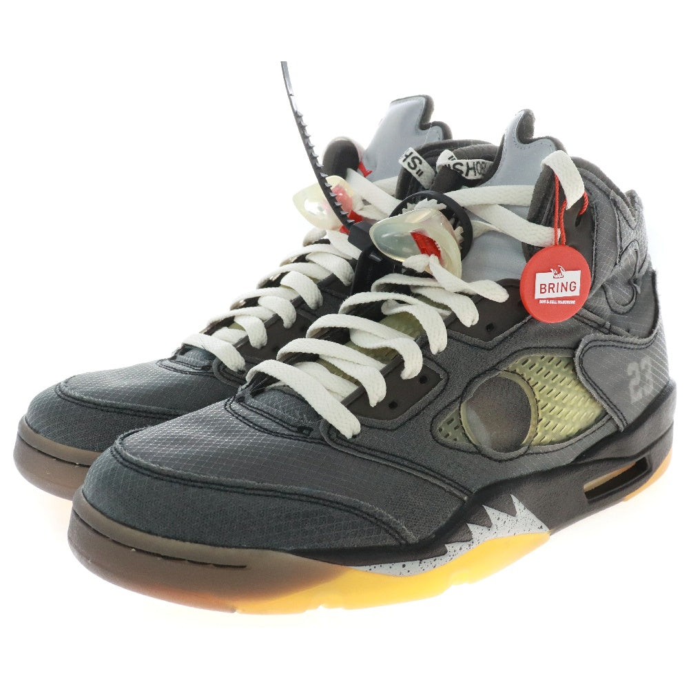 NIKE(ナイキ) ×OFF-WHITE AIR JORDAN 5 RETRO SP オフホワイト エアジョーダン5 レトロ ハイカットスニーカー ブラック US8/26cm CT8480-001