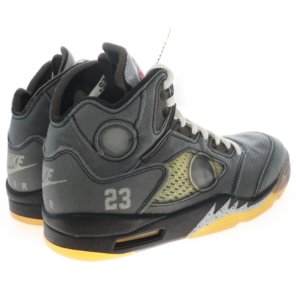 NIKE(ナイキ) ×OFF-WHITE AIR JORDAN 5 RETRO SP オフホワイト エアジョーダン5 レトロ ハイカットスニーカー ブラック US8/26cm CT8480-001