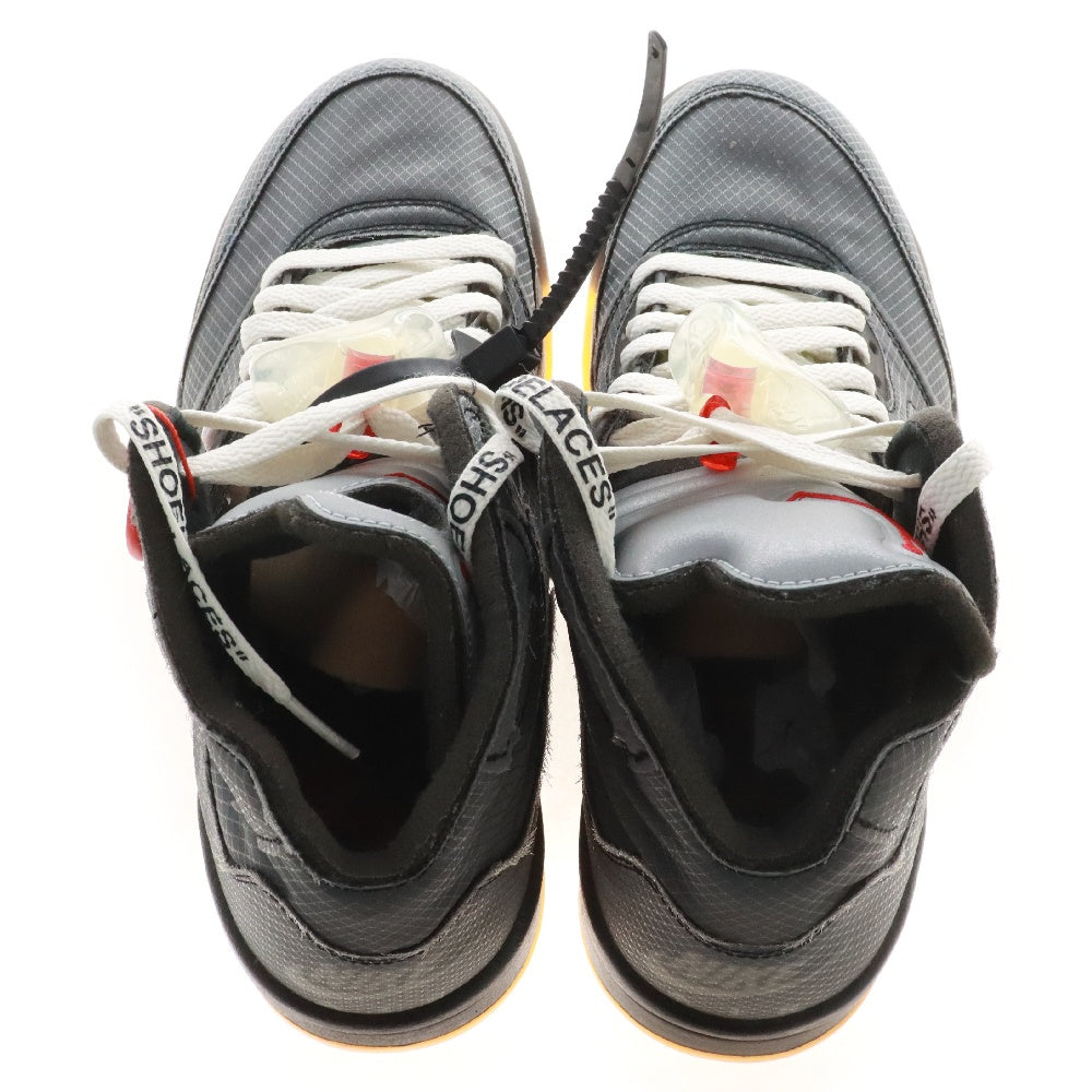 NIKE(ナイキ) ×OFF-WHITE AIR JORDAN 5 RETRO SP オフホワイト エアジョーダン5 レトロ ハイカットスニーカー ブラック US8/26cm CT8480-001