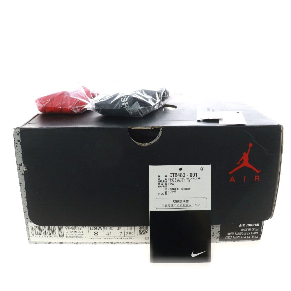 NIKE(ナイキ) ×OFF-WHITE AIR JORDAN 5 RETRO SP オフホワイト エアジョーダン5 レトロ ハイカットスニーカー ブラック US8/26cm CT8480-001