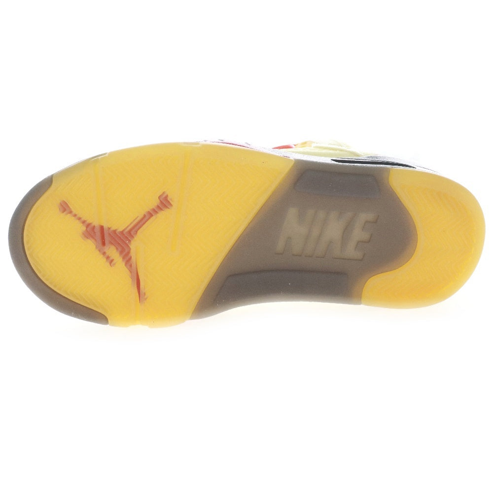 NIKE(ナイキ) ×OFF-WHITE AIR JORDAN 5 RETRO SP SAIL オフホワイト エアジョーダン5 レトロ セイル ハイカットスニーカー アイボリー US8/26cm DH8565-100
