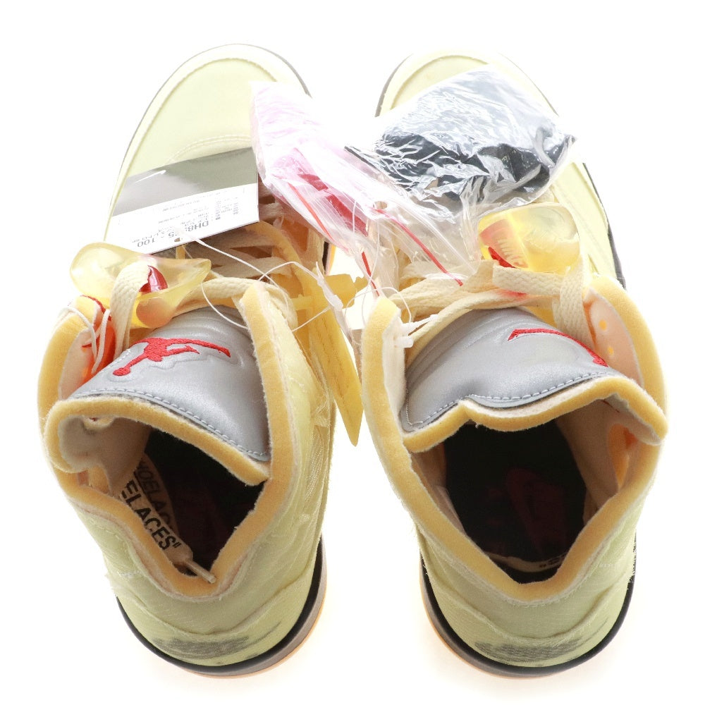 NIKE(ナイキ) ×OFF-WHITE AIR JORDAN 5 RETRO SP SAIL オフホワイト エアジョーダン5 レトロ セイル ハイカットスニーカー アイボリー US8/26cm DH8565-100