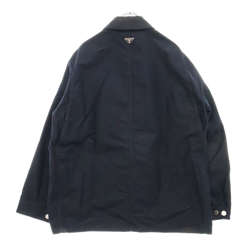 PRADA(プラダ) 24AW 三角プレート付き コットンオーバーサイズ ジャケット ネイビー GEB271 S000 142