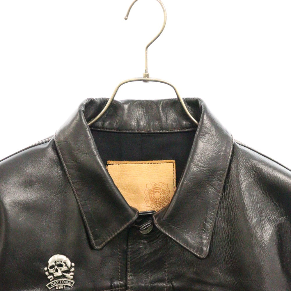 Y'2 LEATHER(ワイツーレザー) ×UNIQUE JEAN STORE別注 HORSE HIDE 1ST TYPE LEATHER JACKET ユニークジーンストア ホースハイド レザー 大戦モデル ジャケット ブラック