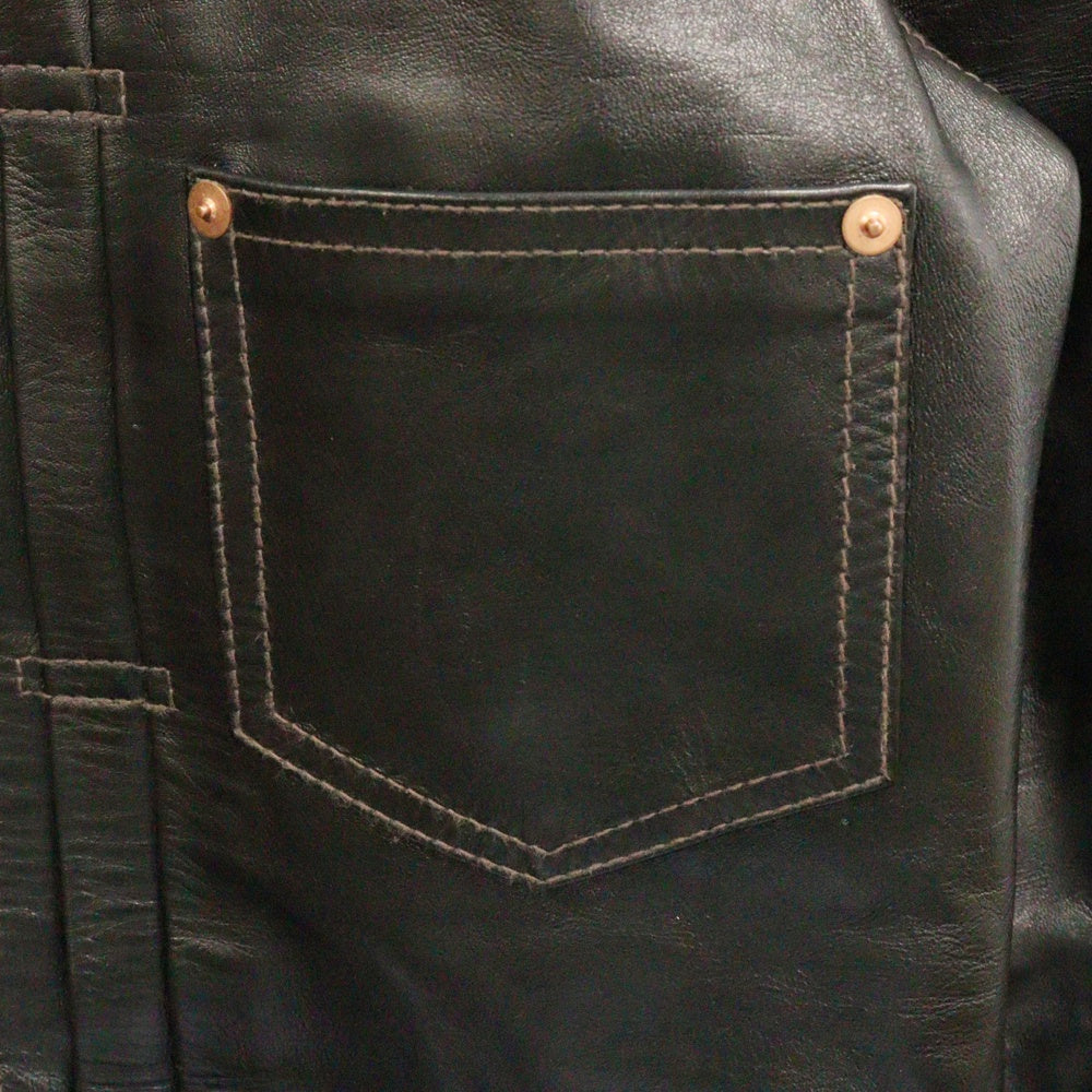 Y'2 LEATHER(ワイツーレザー) ×UNIQUE JEAN STORE別注 HORSE HIDE 1ST TYPE LEATHER JACKET ユニークジーンストア ホースハイド レザー 大戦モデル ジャケット ブラック