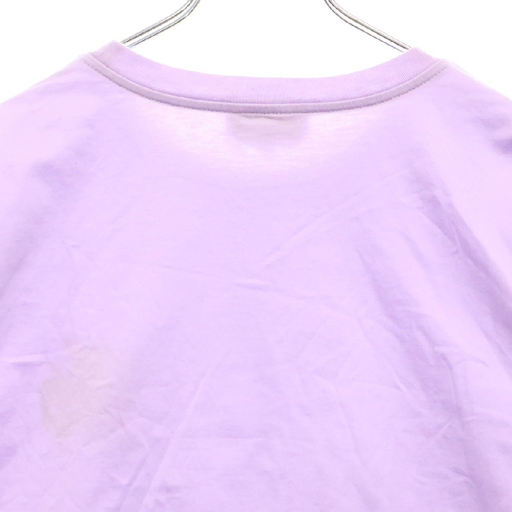 HERMES(エルメス) 23SS T-shirt Mini Patch Cuir ミニレザーパッチ刺繍 クルーネック 半袖Tシャツ カットソー パープル
