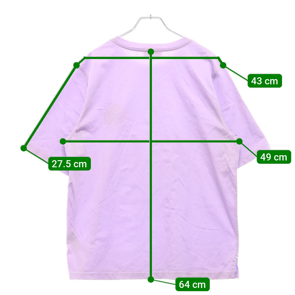 HERMES(エルメス) 23SS T-shirt Mini Patch Cuir ミニレザーパッチ刺繍 クルーネック 半袖Tシャツ カットソー パープル