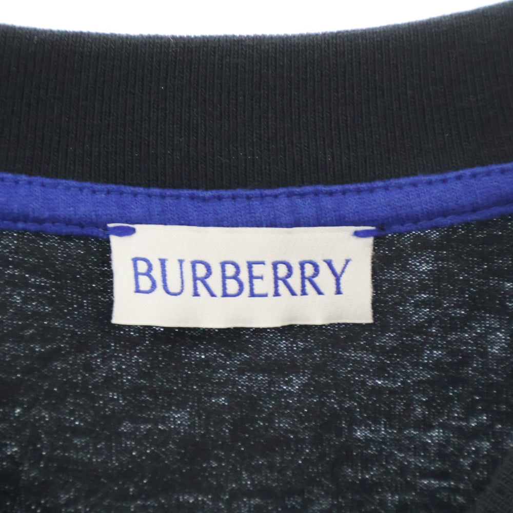 BURBERRY(バーバリー) ロゴパッチ クルーネック 半袖Tシャツカットソーブラック 8084951