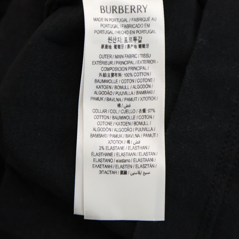 BURBERRY(バーバリー) ロゴパッチ クルーネック 半袖Tシャツカットソーブラック 8084951