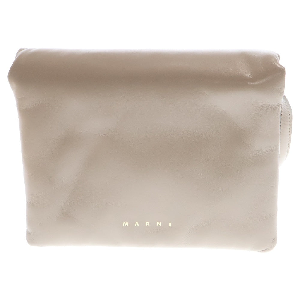 MARNI(マルニ) PRISMA POCHETTE W/FLAP プリズマ レザー フラップ ハンドバッグ グレーPHMO0032U0