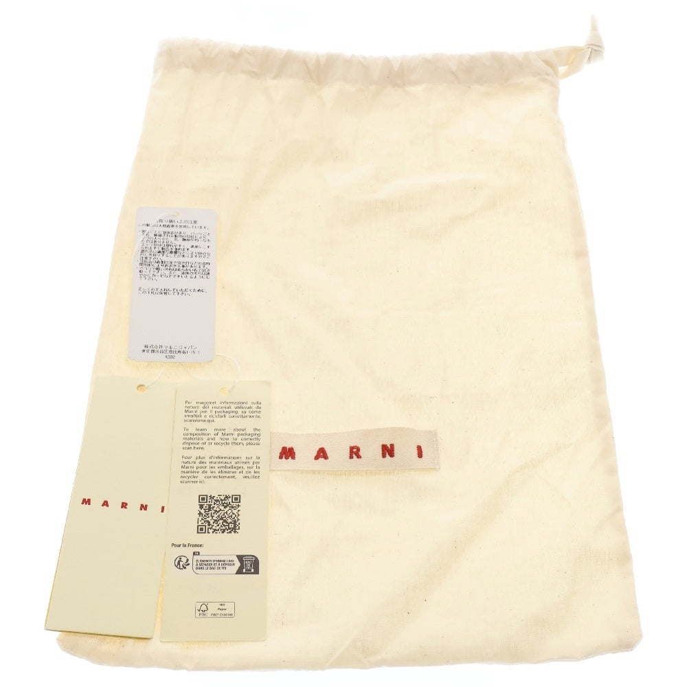 MARNI(マルニ) ロゴプリント レザーミニショルダー ウェイビーポーチ ブラック PFMO0089U0