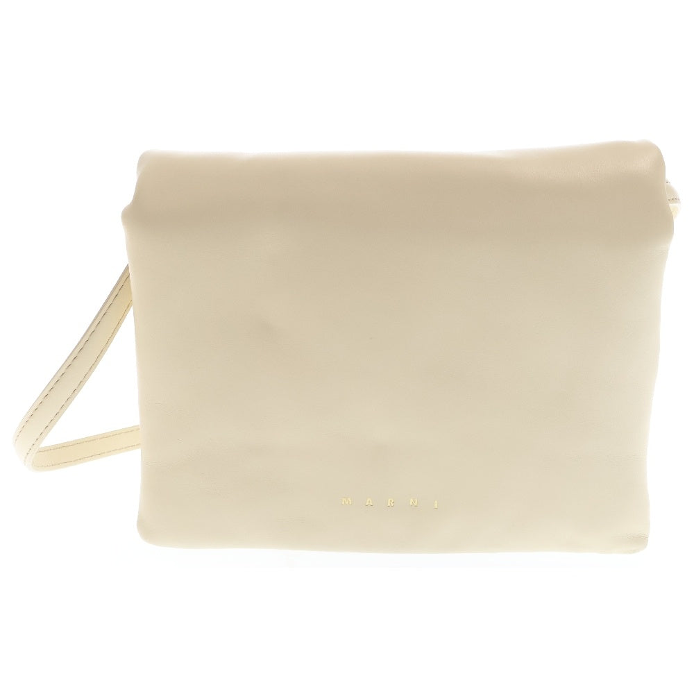 MARNI(マルニ) PRISMA POCHETTE W/FLAP プリズマ レザー フラップ ハンドバッグ ホワイト PHMO0032U0