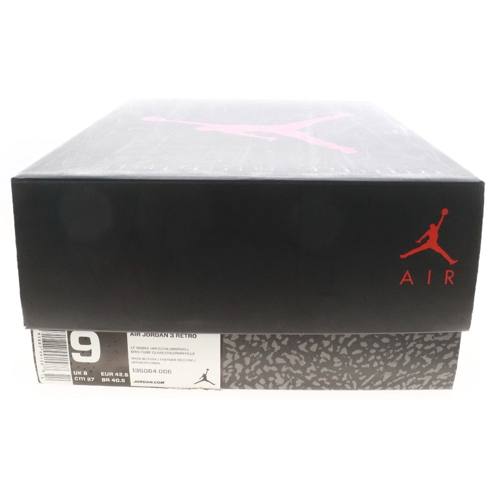 NIKE(ナイキ) AIR JORDAN 3 RETRO CHLOROPHYLL エアジョーダン 3 レトロ クロロフィル ローカットスニーカー グレー US9/27.0cm 136064-006