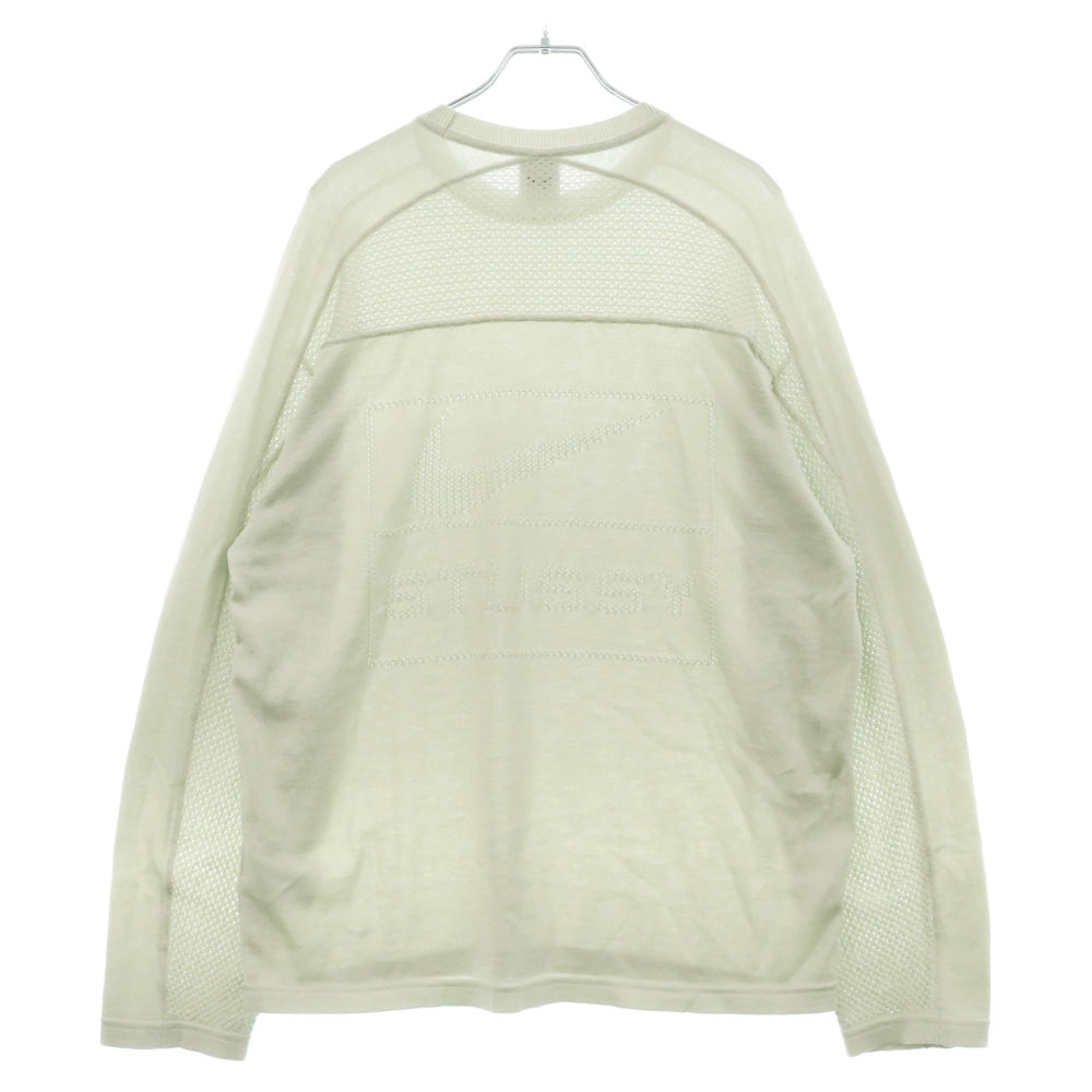 NIKE(ナイキ) ×STUSSY U NRG LS Knit Jersey ステューシー バックロゴ ニット ロングスリーブ カットソー ライトブルー HF3898-072
