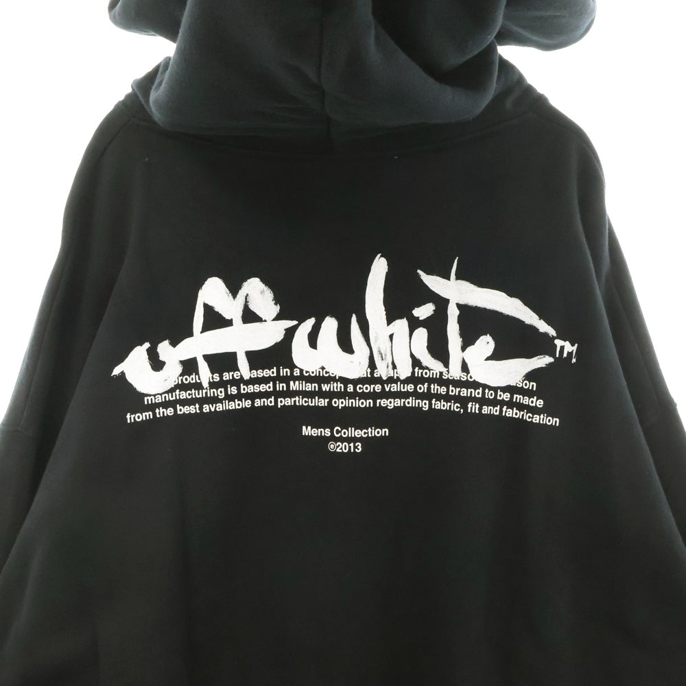 OFF-WHITE(オフホワイト) 22AW Script Hoodie スクリプトロゴ スウェットプルオーバーパーカー ブラック OMBB085F22FLE006