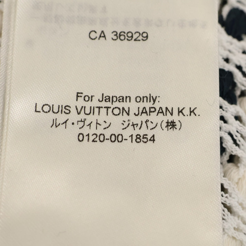 LOUIS VUITTON(ルイヴィトン) 24AW Waffle Border Short Cardigan ワッフルニット ショート丈 ボーダー カーディガン レディース ネイビー/ホワイト RW242WW MEZ FRKC20
