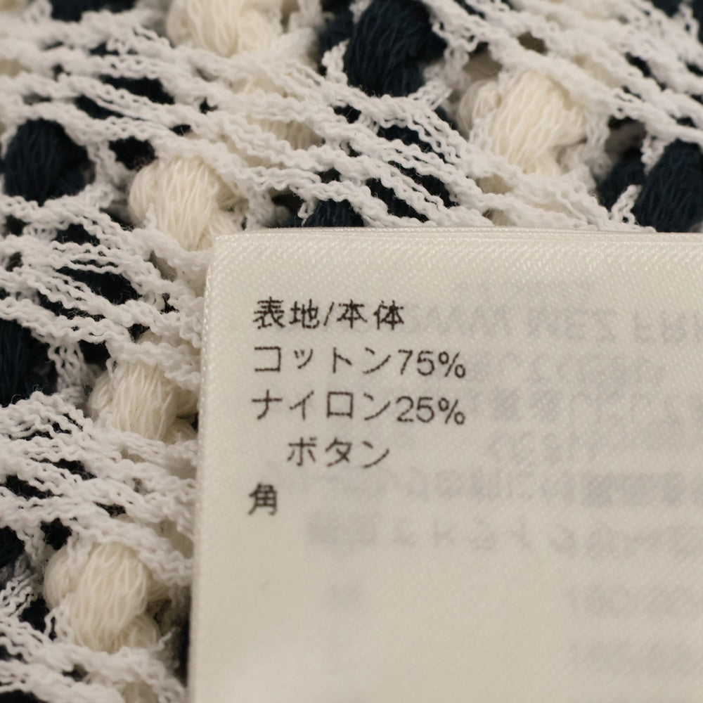 LOUIS VUITTON(ルイヴィトン) 24AW Waffle Border Short Cardigan ワッフルニット ショート丈 ボーダー カーディガン レディース ネイビー/ホワイト RW242WW MEZ FRKC20