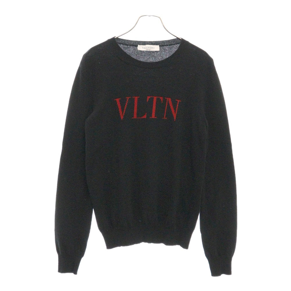 VALENTINO(ヴァレンティノ) Cashmere Wool Logo Knit Sweater カシミア混 ロゴ ウールニットセーター ブラック レディース SB3KC10546T