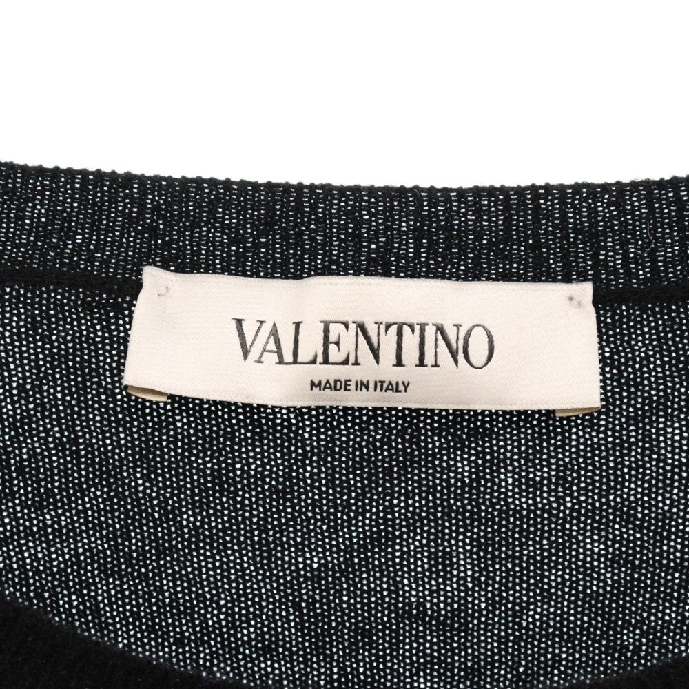 VALENTINO(ヴァレンティノ) Cashmere Wool Logo Knit Sweater カシミア混 ロゴ ウールニットセーター ブラック レディース SB3KC10546T