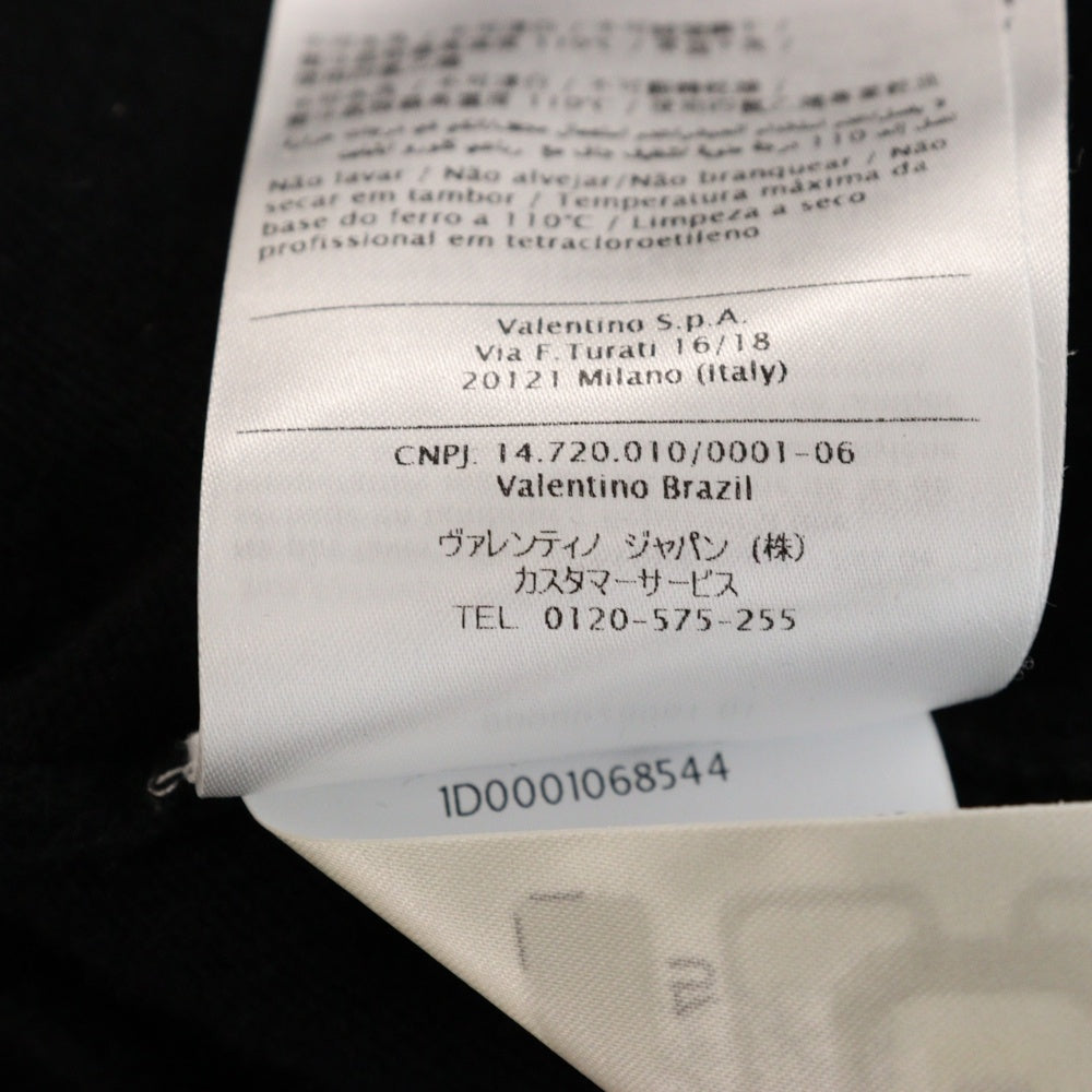 VALENTINO(ヴァレンティノ) Cashmere Wool Logo Knit Sweater カシミア混 ロゴ ウールニットセーター ブラック レディース SB3KC10546T